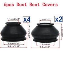 6pcs UNIVERSAL HQ Rubber Tie Rod End Ball Joint Dust Boots Dust Cover Boot Gaiters 1.1cm+1.2cm With Tongue And Groove Fastening
