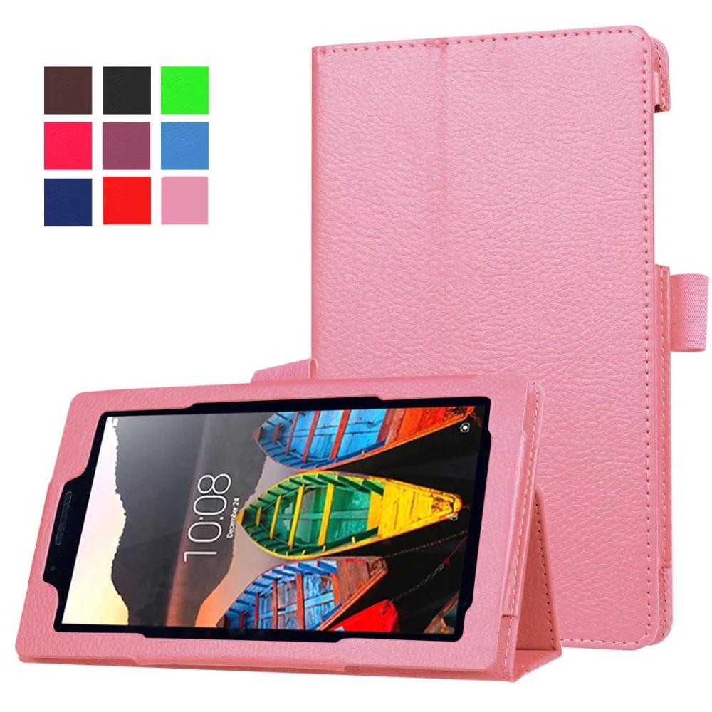 Tablet Case Voor Lenovo Tab3 730 730f 730 m 730x TB3-730F TB3-730M 7.0 inch PU Leather Case Cover Voor Lenovo tab 3 Beschermen Shell: Pink