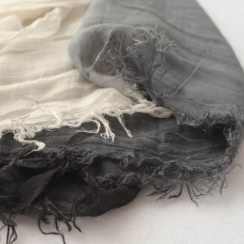 Foulard ombré Modal pour femmes, léger, froissé, en coton au toucher, châle, enveloppe de plage, dégradé de couleur 100% x 75, 200