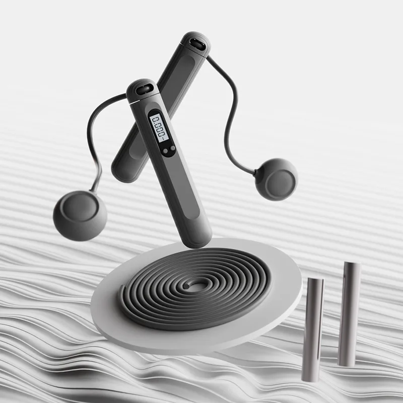 Corda de pular fitness, equipamento de exercício doméstico, corda de pular ponderada, repetições de contagem para crianças e adultos, sem necessidade: Borgonha