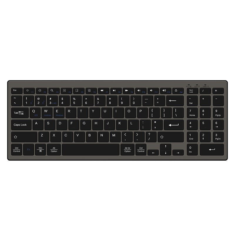 Ajiuyu Bluetooth Toetsenbord Voor Lenovo Thinkpad Dell Hp Asus Acer Samsung Lg Huawei Oppervlak Laptop Notebook Tablet 2.4G Draadloze: Black