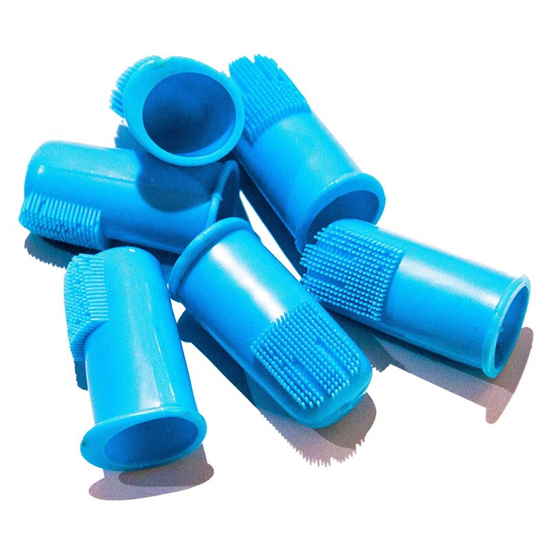 Dog Cat Toothbrush Finger Toy 6pcs Set Dental Hygiene Brushes Food Safety Soft Silicone Pet Finger Toothbrush Puppy DogToys