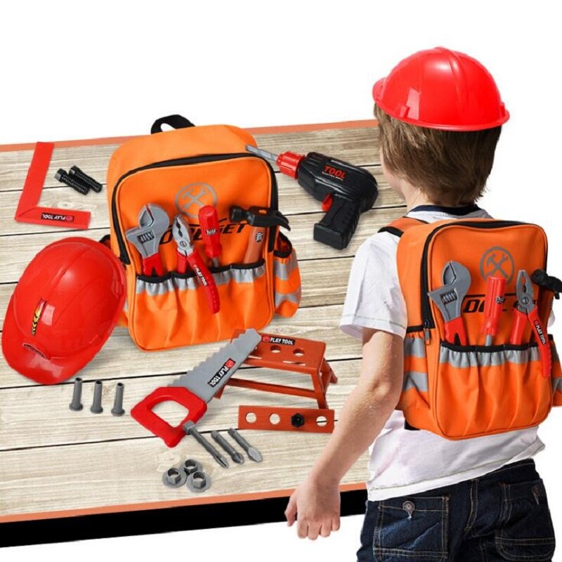 Kit cassetta degli attrezzi per bambini giocattoli educativi simulazione strumento di riparazione giocattoli trapano gioco di plastica apprendimento ingegneria finta gioca giocattoli per ragazzo