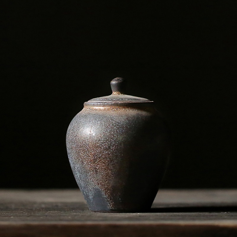Tangpin japansk keramisk te caddies vintage porslin te behållare för te