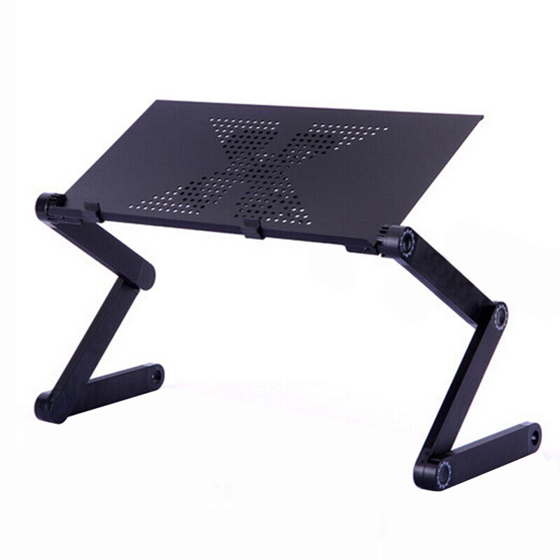 Kreatywny zeszyt aluminium łóżko składane losowy stół dormitorium artefakt regał wspornik dla leniwych biurko komputerowe WF610232: czarny