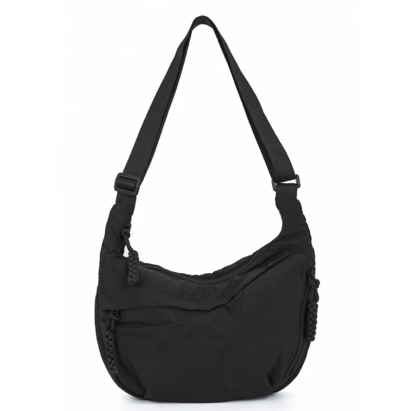 Nylon Shoulder Bag High Capacity Women's Crossbody Messenger Bag Leisure Versatile Purses and Handbags Totes Hobos Bag: Beige