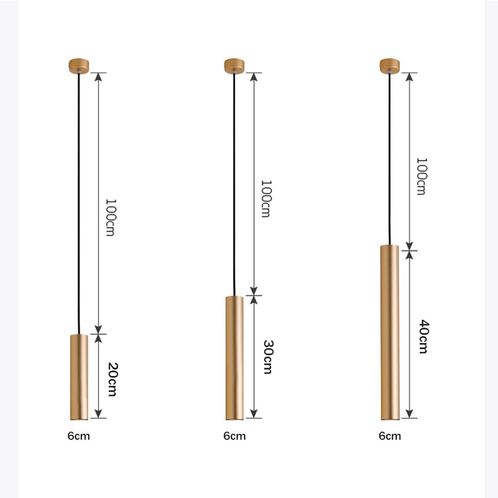 Modern led Pendant Lamp Long Tube hanging lamp Kitchen Island Dining Room lamp Shop Bar Decoration Cylinder Pipe Pendant Light