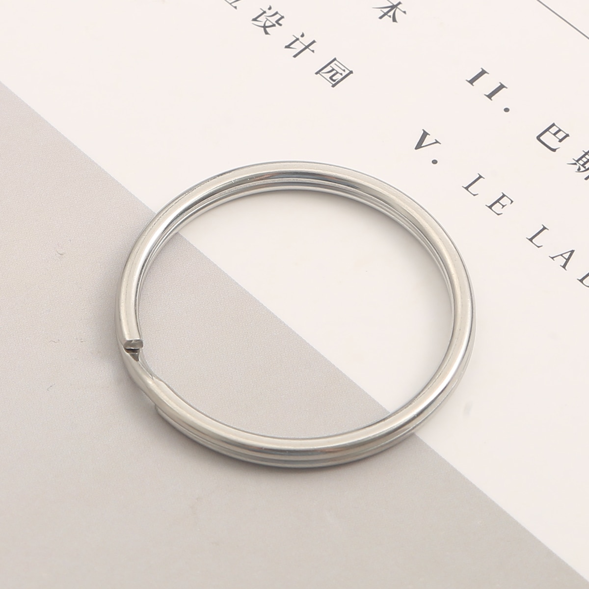 10Pcs Stainless Steel Key Chain Key Ring Round Flat Line key ring Keyrings Keychain Key Holder for Jewelry Making DIY: Round / 25mm