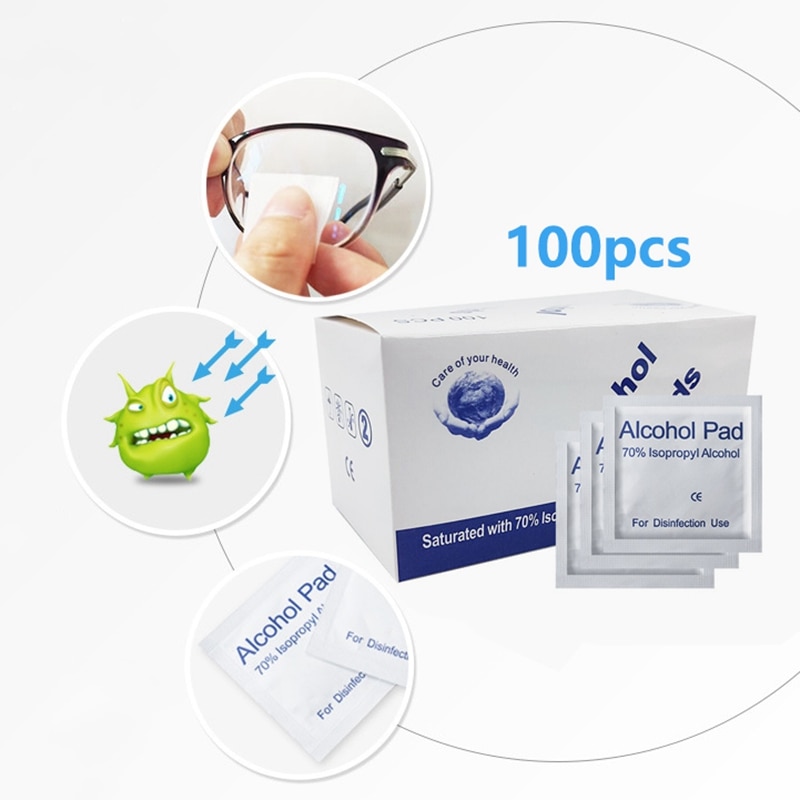 30/100pcs Glass Cleaning Cloth Wet Paper Alcohol Pad Lens Cleaner Tissue Wipe Polishing Sunglasses Reading Glasses
