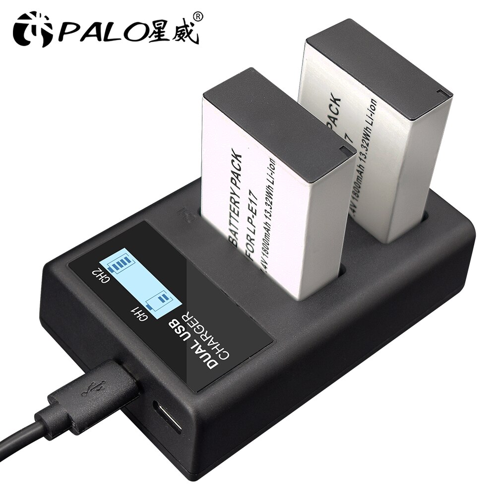 PALO 1-4 pièces LPE17 LP E17 LP-E17 Batterie + usb lpe17 chargeur pour appareil photo Canon EOS 200D M3 M6 750D 760D T6i T6s 800D 8000D Baiser X8i