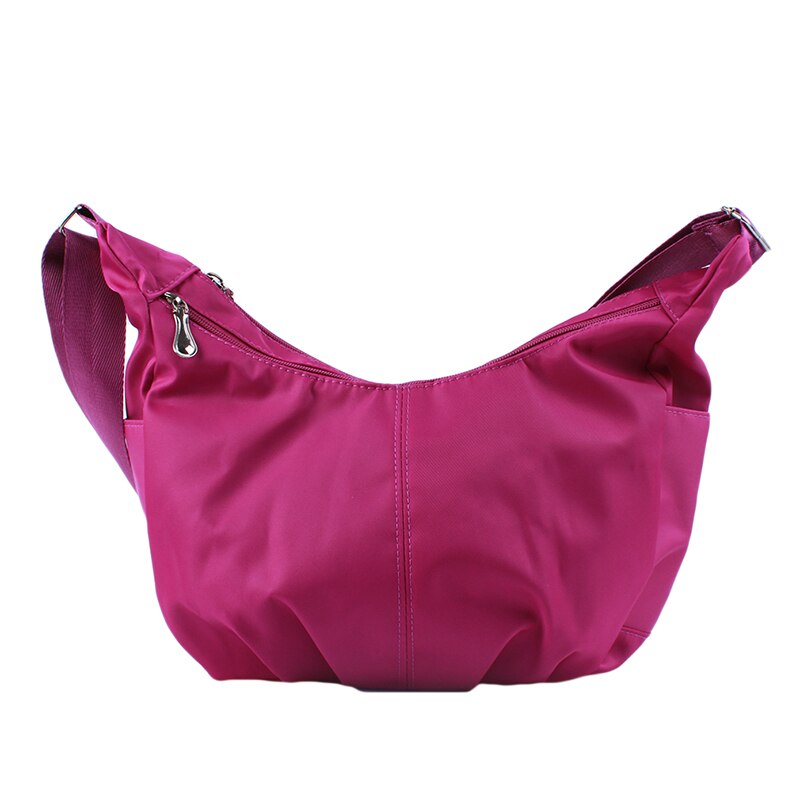 Waterproof Nylon Hobo Messenger Bags Women Crossbody Shoulder Bags Ladies Handbags women's: Light purple