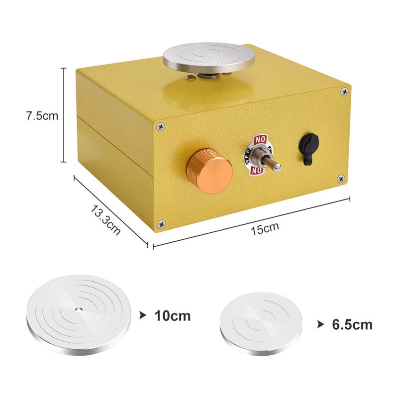 Mini rueda eléctrica de alfarería, máquina de alfarería con rueda giratoria de cerámica, herramientas para arcilla DIY, enchufe US y EU