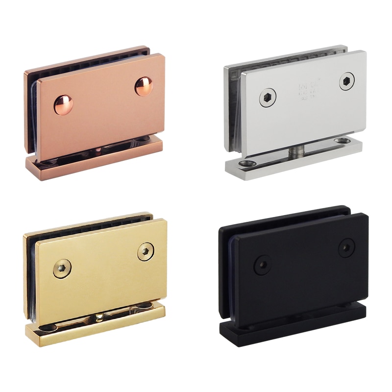 Puertas de cristal para baños, de acero inoxidable, montaje en pared de 304, ducha en Color de bisagra, eje de puerta de cristal de 360 grados, eje con bisagra giratorio