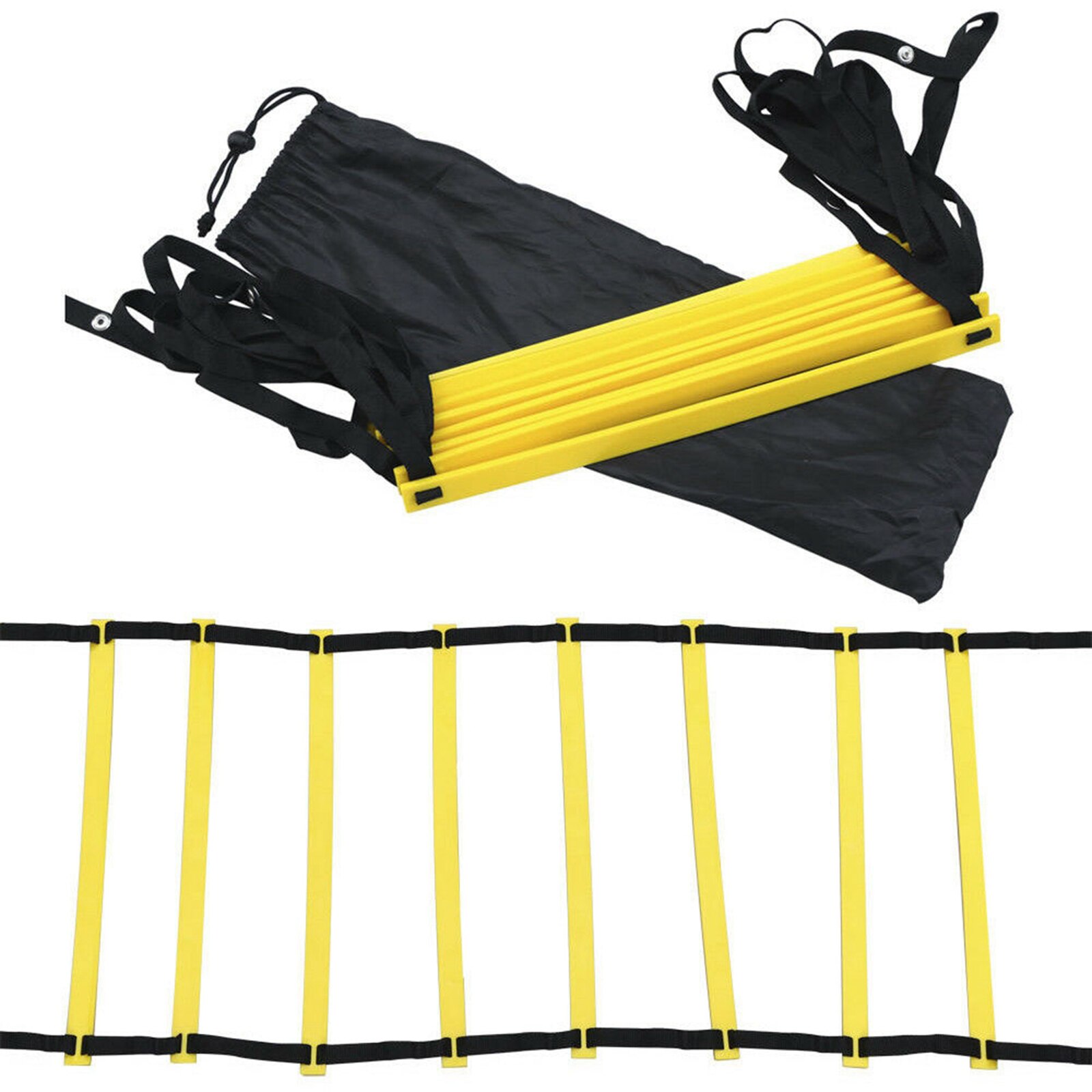 Agility Ladder Speed Training Equipment Set Improves Coordination Speed Power Football Hockey Agility Ladder Workout Exercises: 9M 16Joint