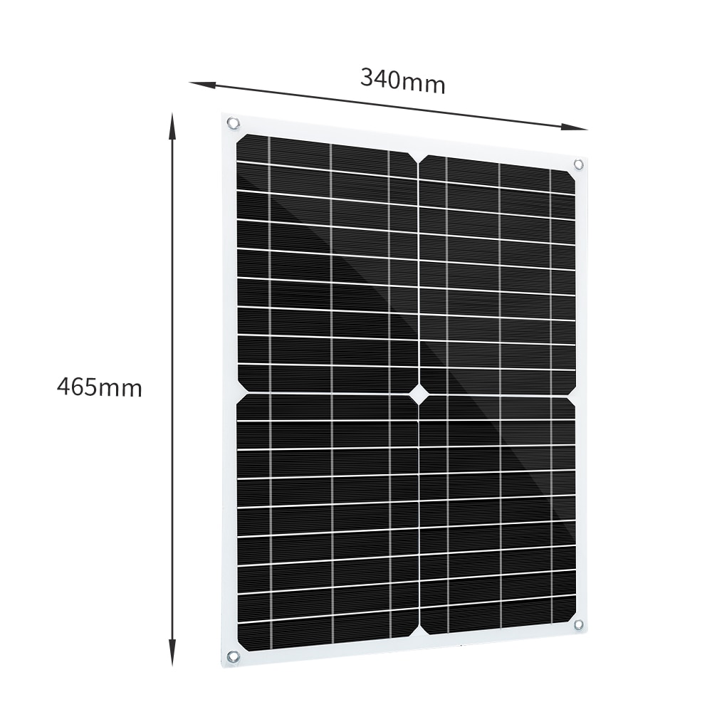 placas solares 10w 20w 30W painel solar portátil carregador de bateria kit com portas USB e 18V DC para banco de energia de telefone celular RVs de barco de carro fora da rede carregue baterias de 12V e dispositivo 5V