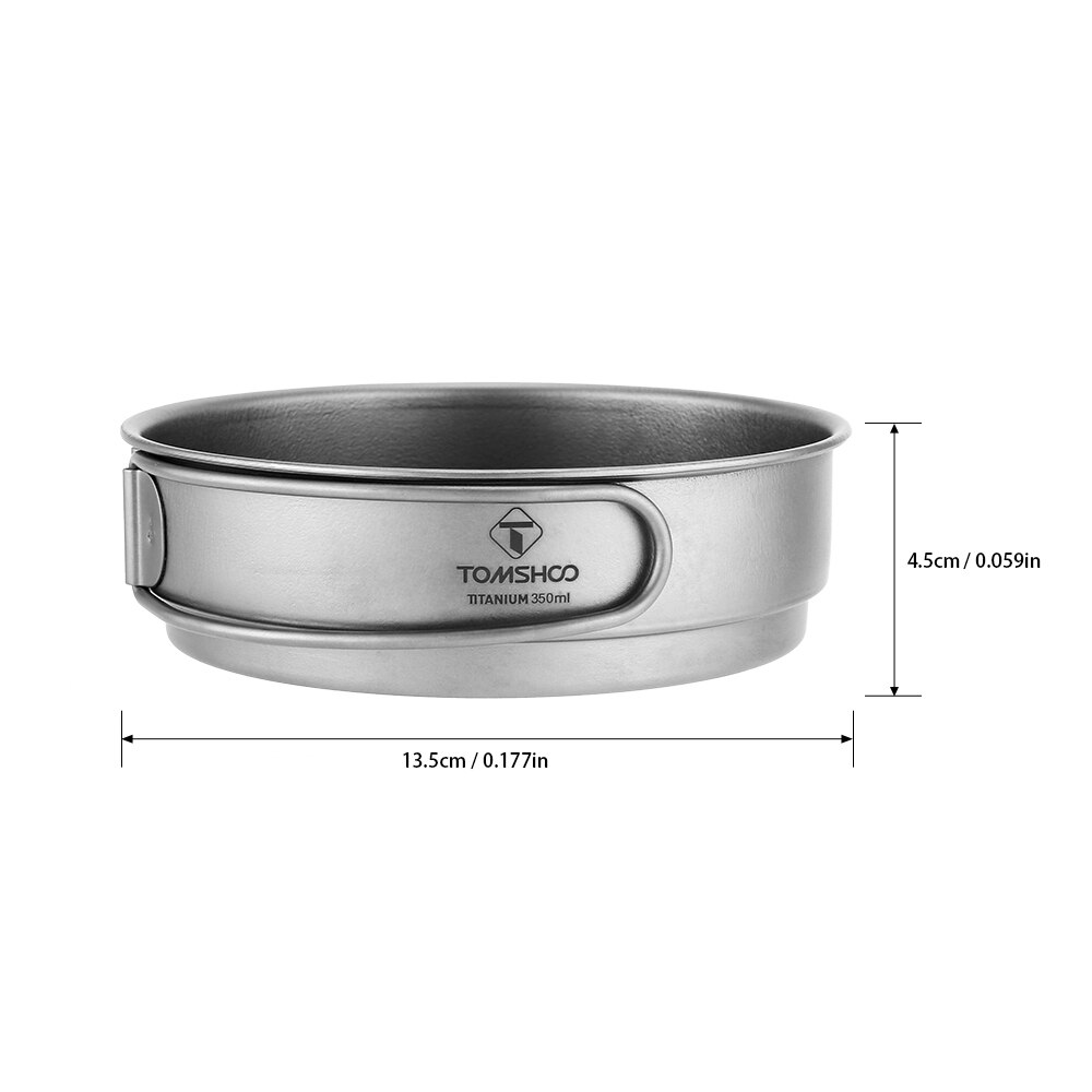 Tomshoo 350Ml Titanium Pan Non Stick Voor Camping En Wandelen Titanium Pan Gebruiksvoorwerpen Wandelen Picknick Koken Picknick Goederen