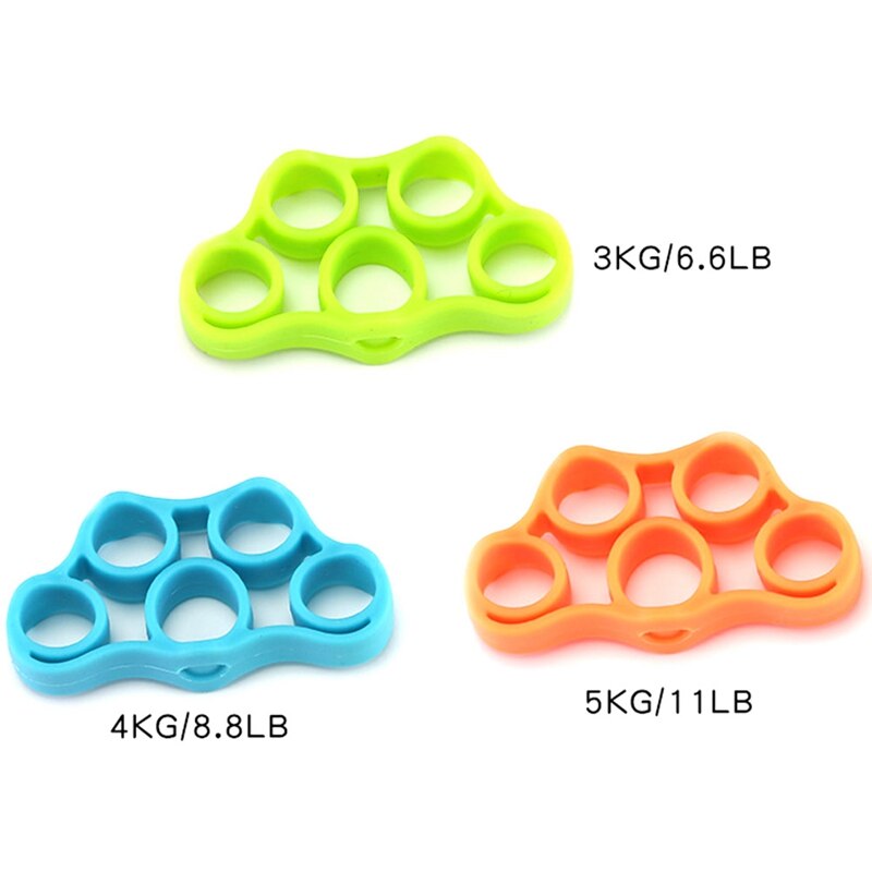 Hand Finger Strength Exerciser Trainer Strengthener Grip Resistance Band Silicone Rubber Material