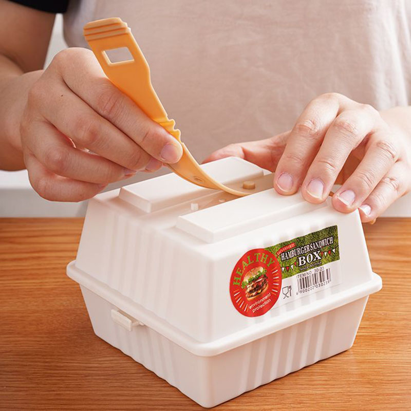 Sandwich Box Lunch Boxes Portable Bento Box Food Hamburger Containers Storage Organizer Kitchen Accessories Japanese Square PP