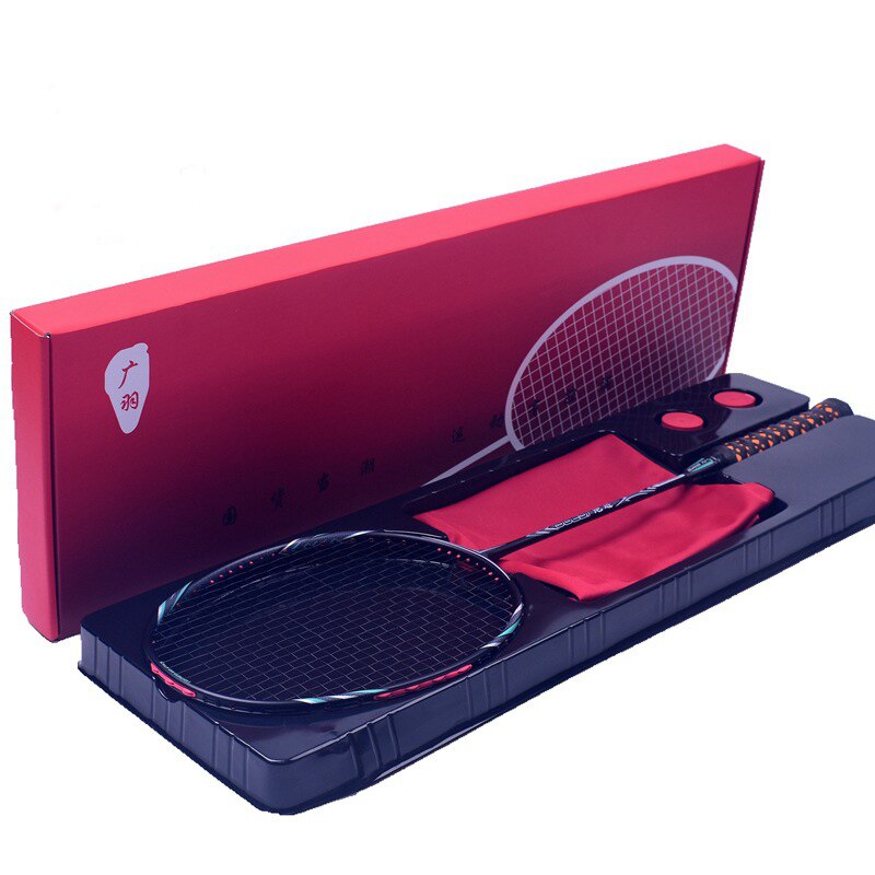 6u 100% raquetes de badminton carbono profissional g4 ultraleve raquete ofensiva e defensiva 24-32lbs padel esportes com caixa presentes: Black  with box