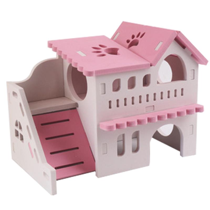 Leuke Houten Hamster Hideout Creatieve Hamster Villa Kleine Huisdier Hideout Hamster Huis Dier Slapen Kooien Accessoires: 4