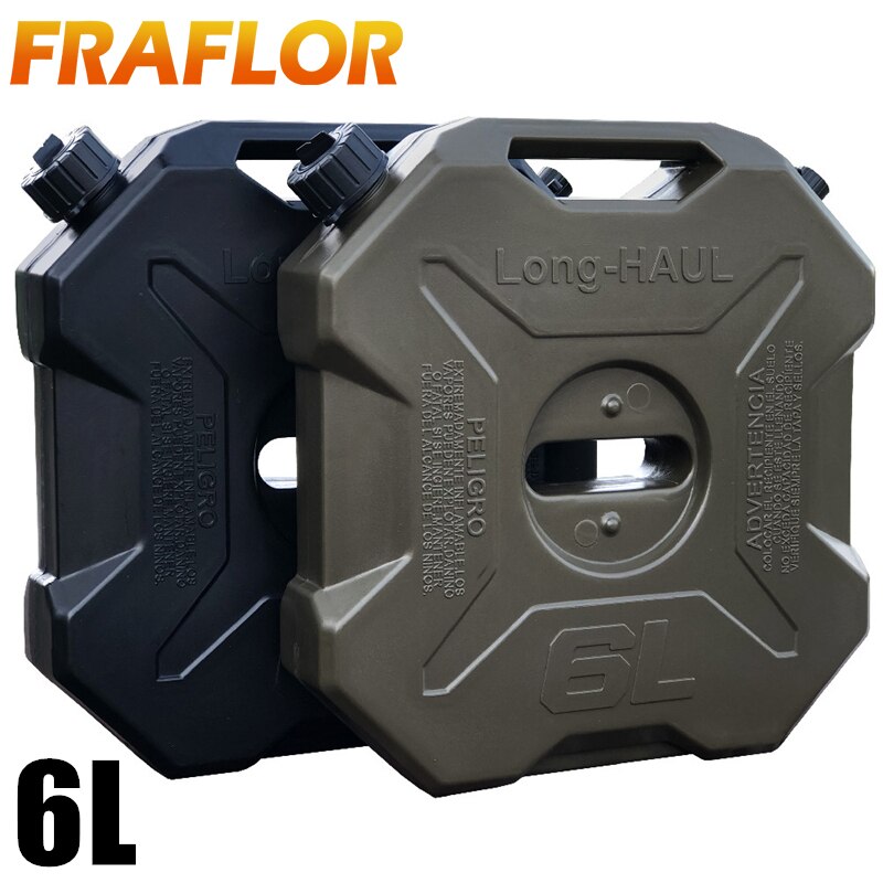 Jerrycan-tanque de combustible para motocicleta y coche, lata de gasolina de 6 litros, negro, verde, rojo, de repuesto