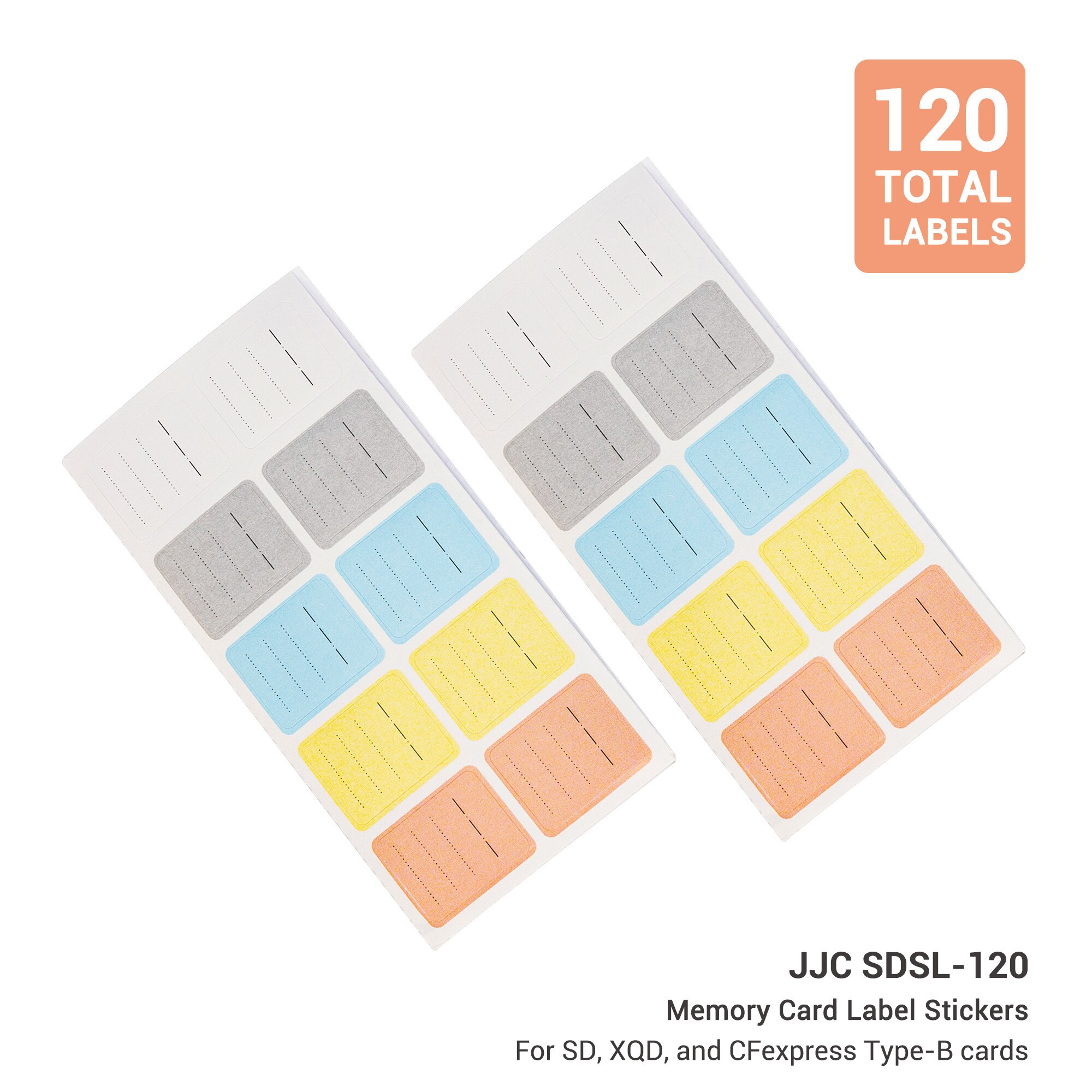 Étiquettes autocollantes amovibles pour carte mémoire SD/SDHC/SDXC/XQD/CF, Type B, 120 pièces, lecteur Flash USB