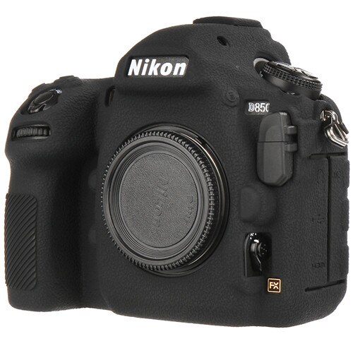 Para Nikon D850 funda de silicona para cámara Nikon D850 cubierta protectora de cámara textura Litchi antideslizante: Black