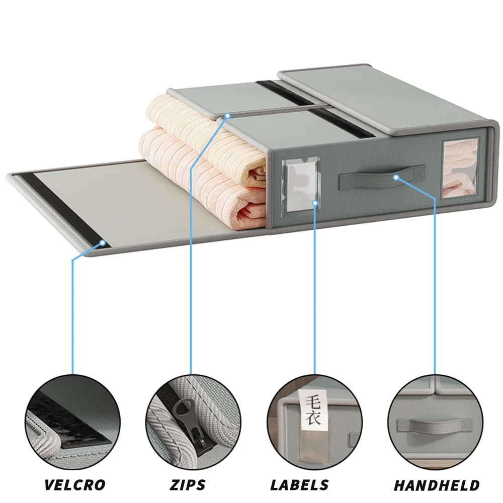 Caja de almacenamiento de sábanas de cama creativa, sábanas de tela para ropa, organizador de 4 piezas, manta para armario, funda de edredón, caja de almacenamiento no tejida