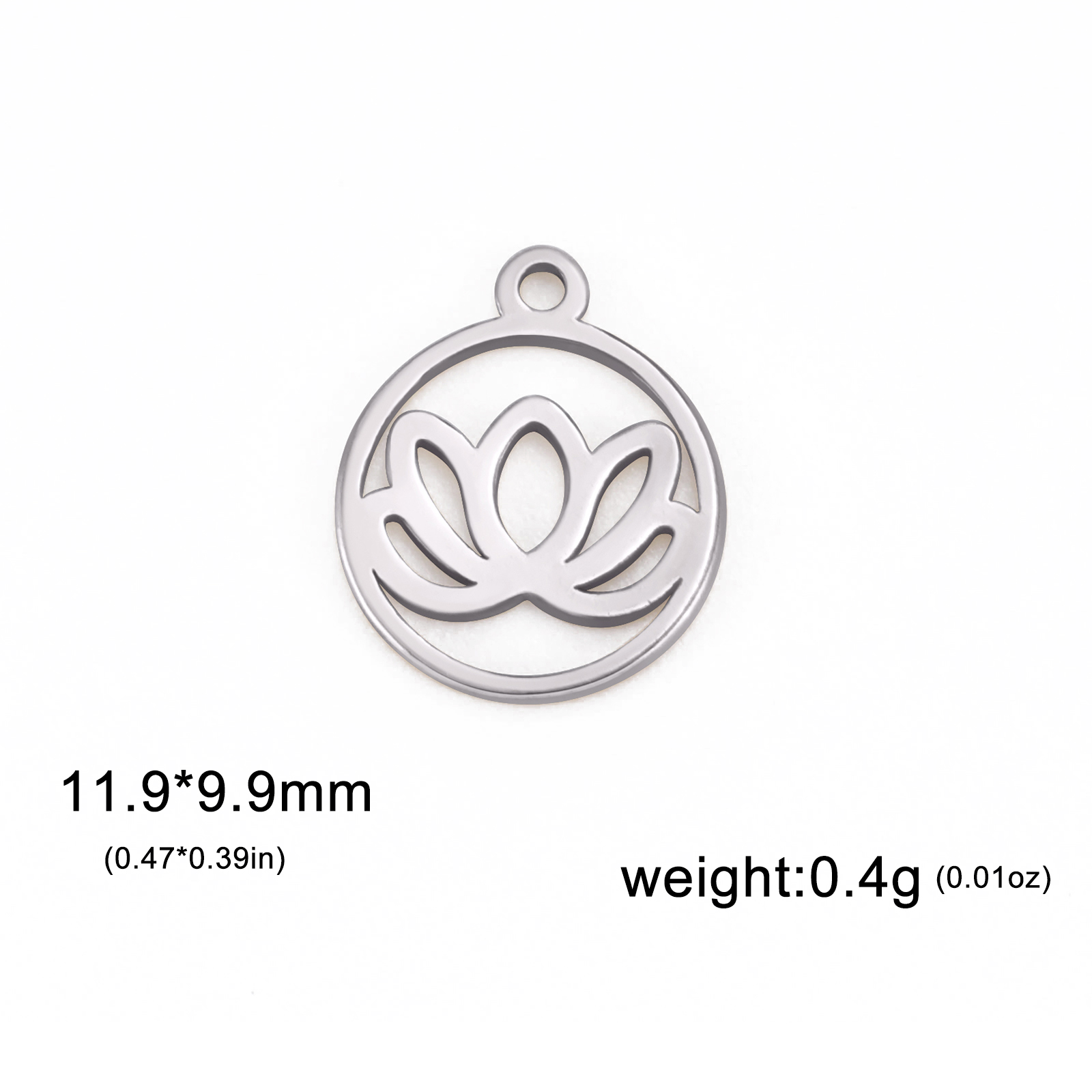 Skyrim – breloque fleur de Lotus en acier inoxydable, 5 pièces/lot, pour la fabrication de bijoux, Chakra bouddhisme, bricolage, pendentif pour boucle d'oreille, Bracelet: MARRON