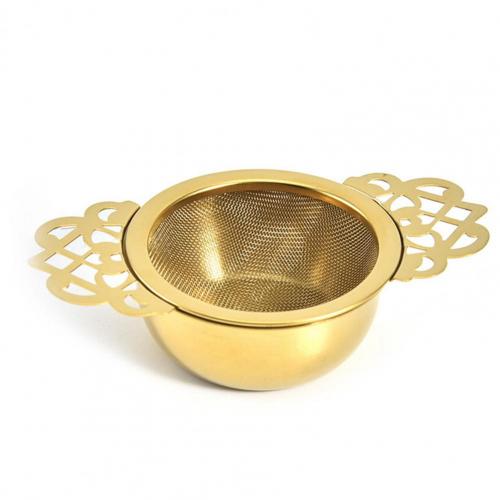 304 Stainless Steel Tea Infuser Golden/Silver Double Winged Handles Loose Leaf Tea Filter Tea Strainers Teaware Kitchen Tools: Golden