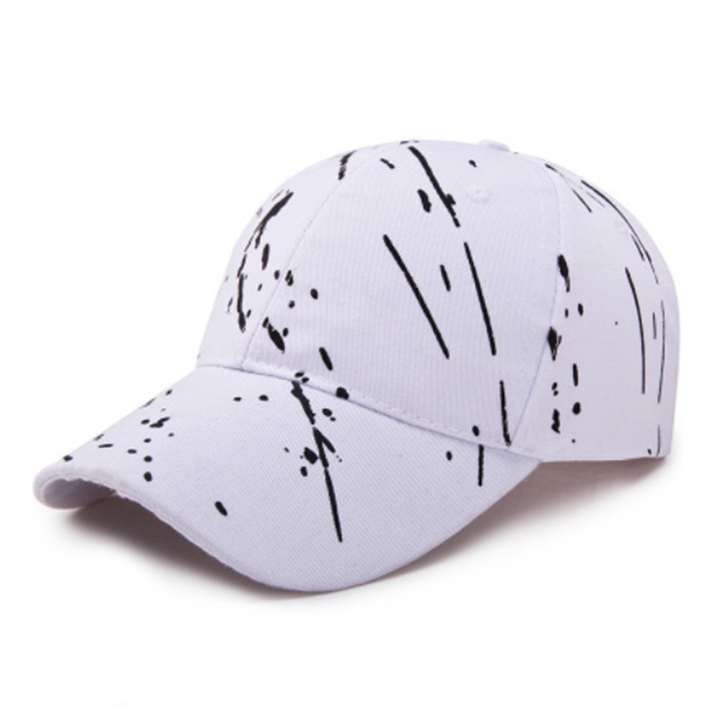 Trendy Adult Baseball Cap Korean Art Print Men and Women Sun Visor Baseball Cap Hat Sunscreen Adjustable Cap Black White