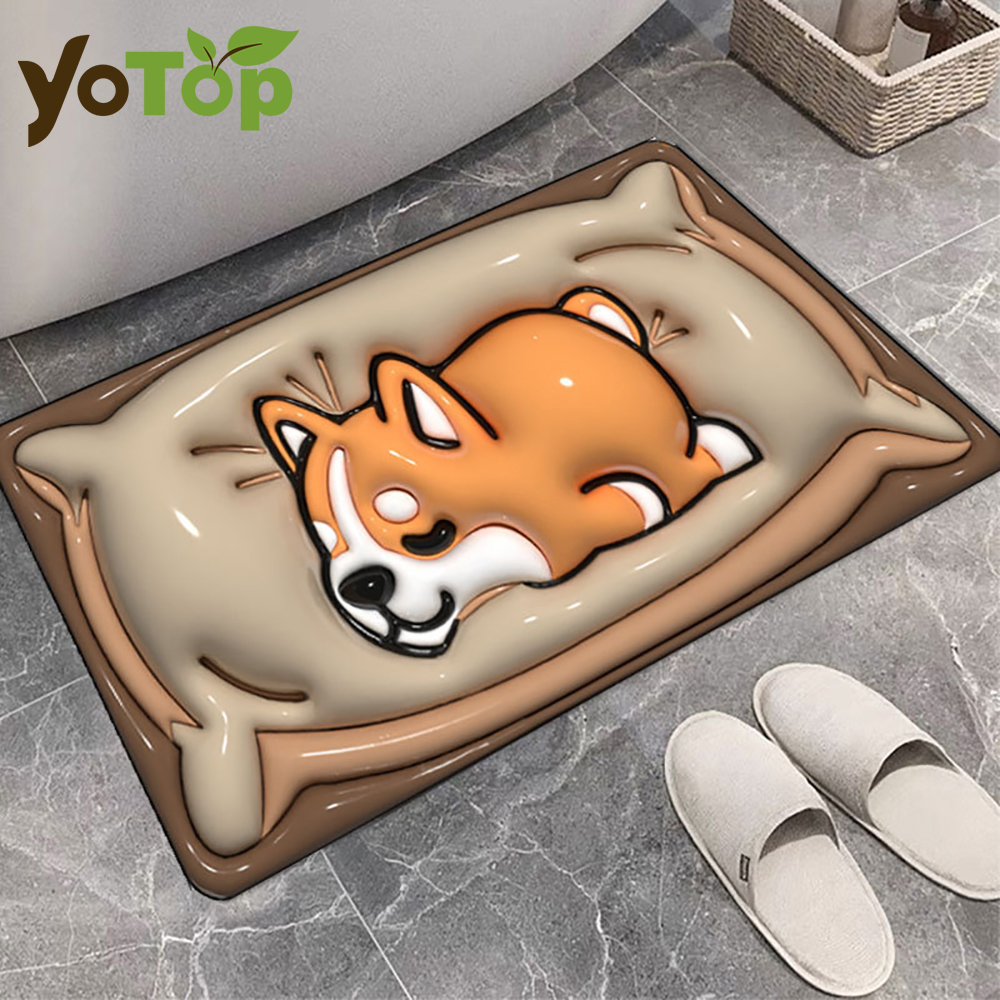 Diatom Mud Mat for Bathroom Cartoon 3D Mats Non-slip Carpets Quick-drying Floor Mats for Bathtub Side Floor Rug Shower Doormat