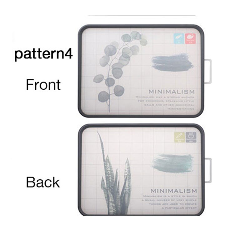 Kitchen Cutting Board Plastic Chopping Blocks 2 Sides Non-slip Antibacterial Heat Resistant Fruit Cutting Boards Kitchen Tools: pattern4