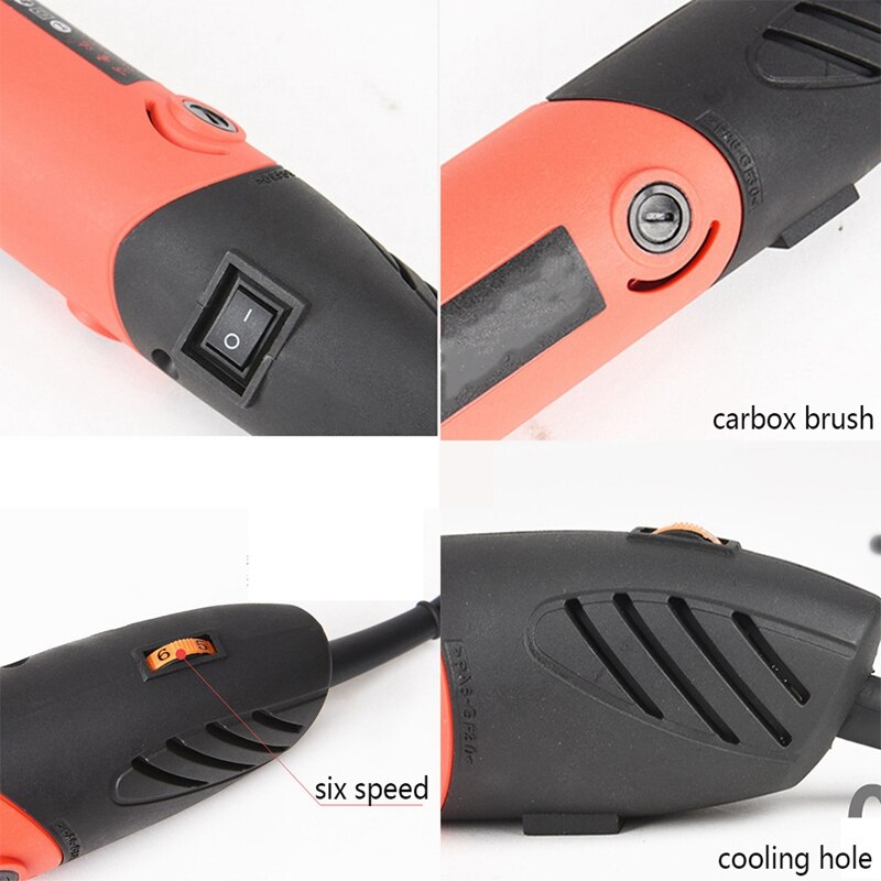 220V 500W Mini Electric Die Grinder Accessories Regulating Speed Drill Grinding Machine Milling Polishing Rotary Tool Eu Plug