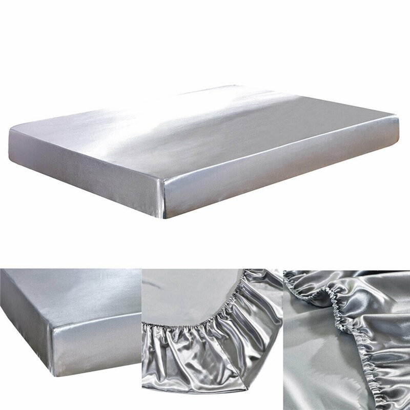 Extra Deep Fitted Sheet Waterproof Solid Bed Sheets Mattress Cover Protector Elastic Sheets Polyester Full Size 153CMx203CMx30CM: C