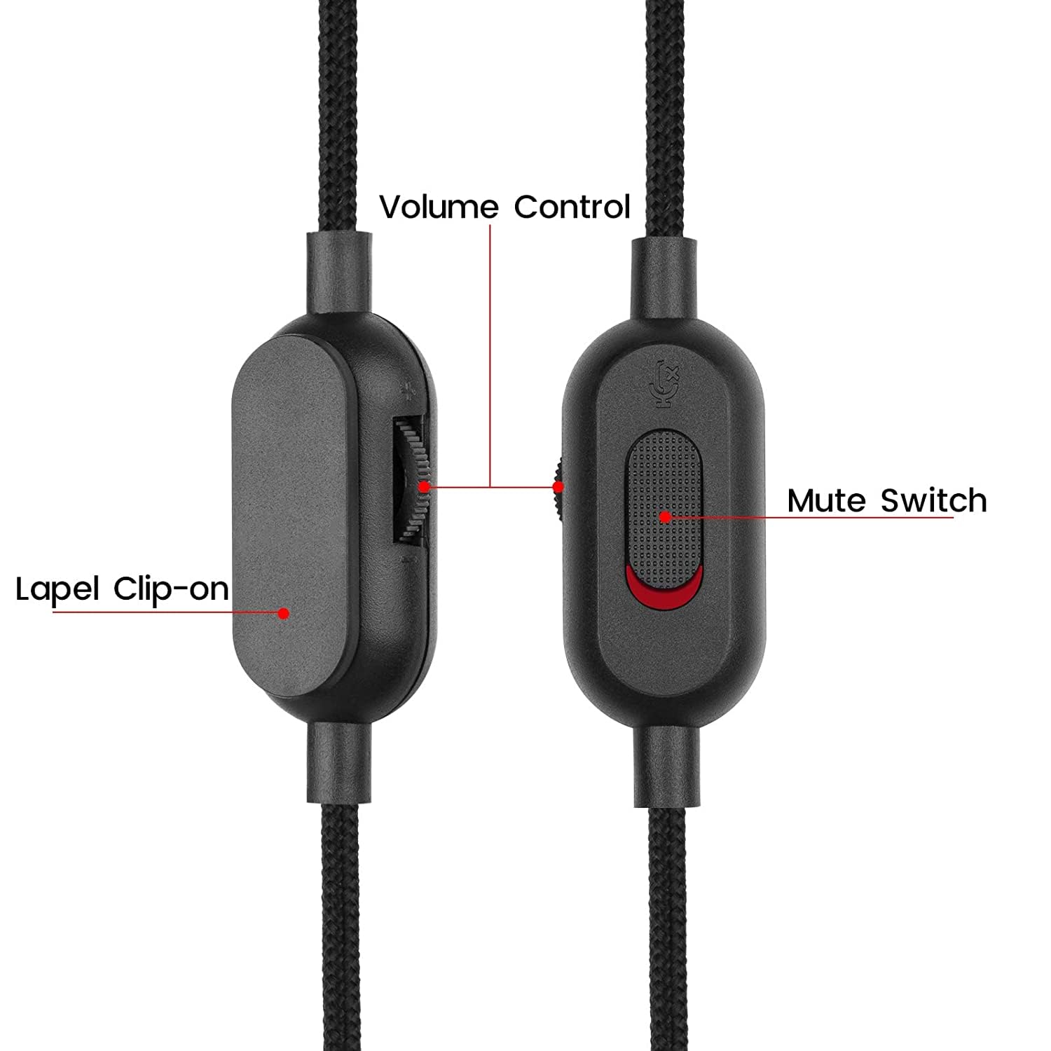 Logitech Headset-Kabel-Ersatz für G Pro, G Pro X, G433, G233 Kopfhörer-Sound-Aux-Kabel mit Lautstärkeregler und Mu