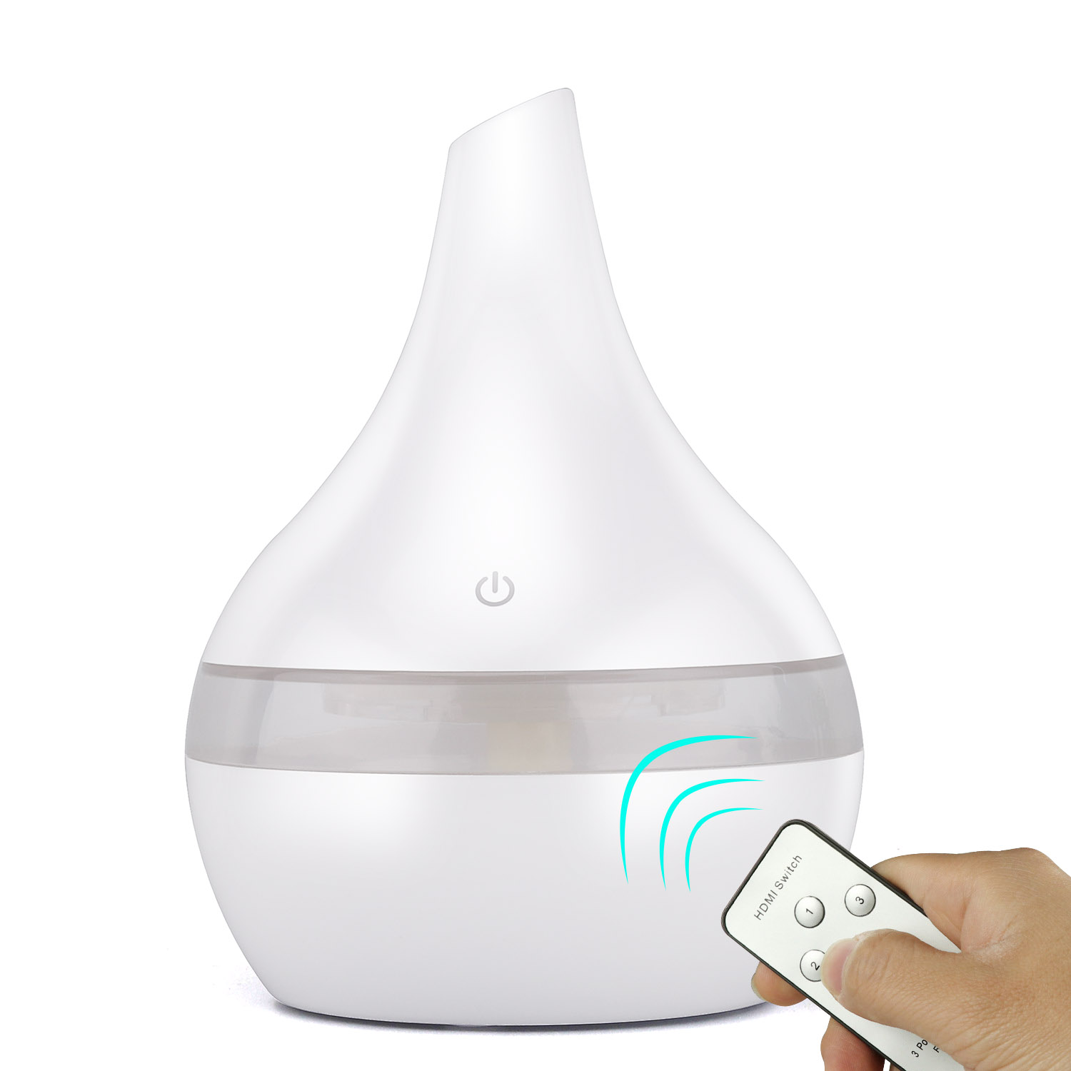 Essentiële Olie Diffuser 300Ml Usb Luchtbevochtiger Houtnerf Met 7 Kleur Led Verlichting Voor Thuis En kantoor En Auto: White