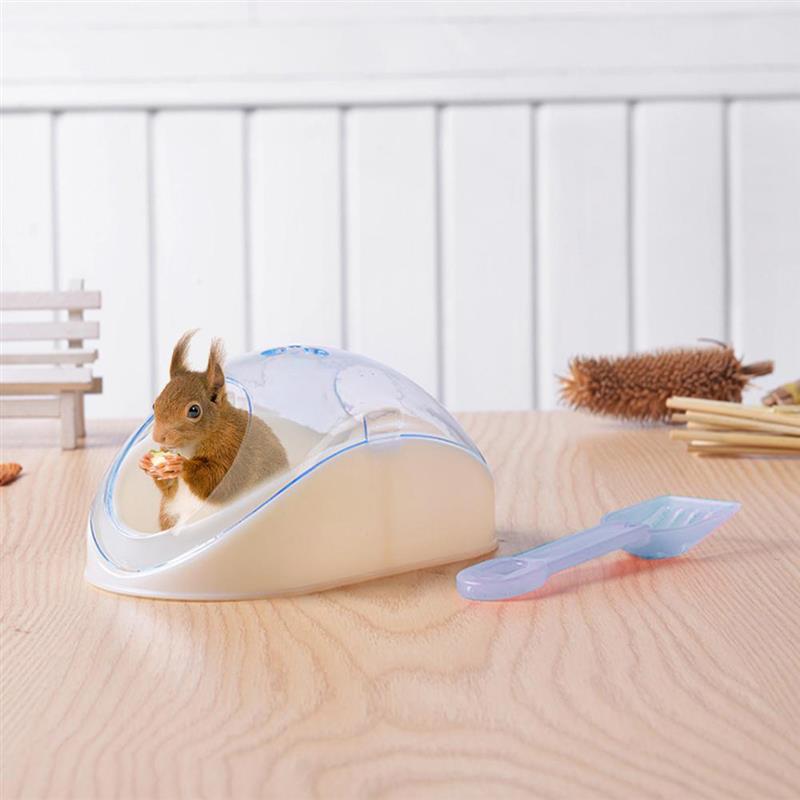 Caja de baño para hámster, contenedor de arena para baño de hámster con pala, inodoro para hámster, caja de baño para Chinchilla
