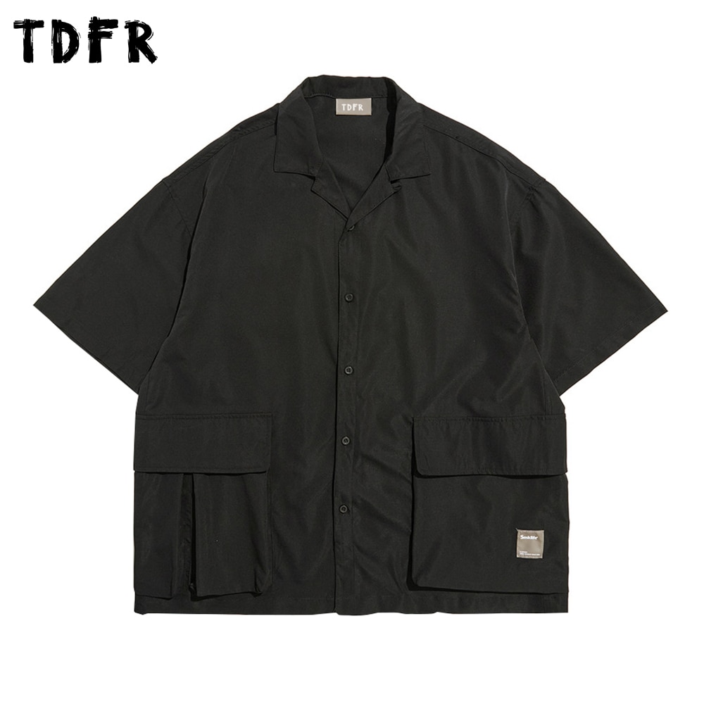 Effen Kleur Korte Mouwen Shirt Heren Safari Stijl Revers Shirts Zomer Amekaji Casual Losse Half Mouwen Mannen