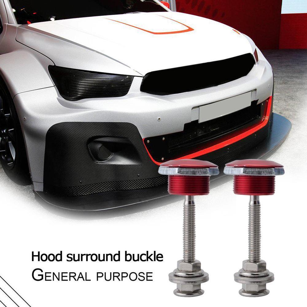 2pcs/set Black Quick Release Latch Push Button Bonnet Pins Stainless Steel Aluminum Material Clip Bumper & Car Lock Kit Lat V0T5