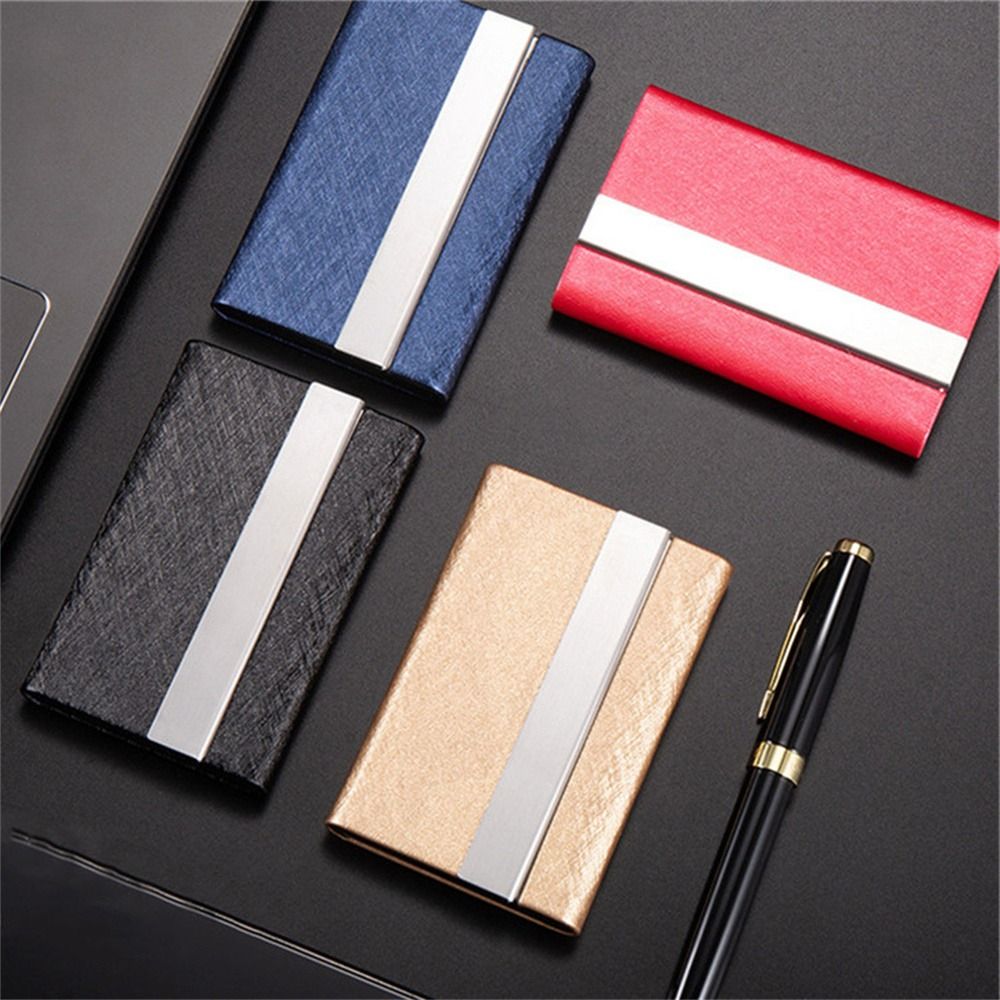 Rfid Credit Card Holder Men Wallets Bank Cardholder Case Luxury PU Leather Slim Thin Business Card Holder with Magnetic Buckle