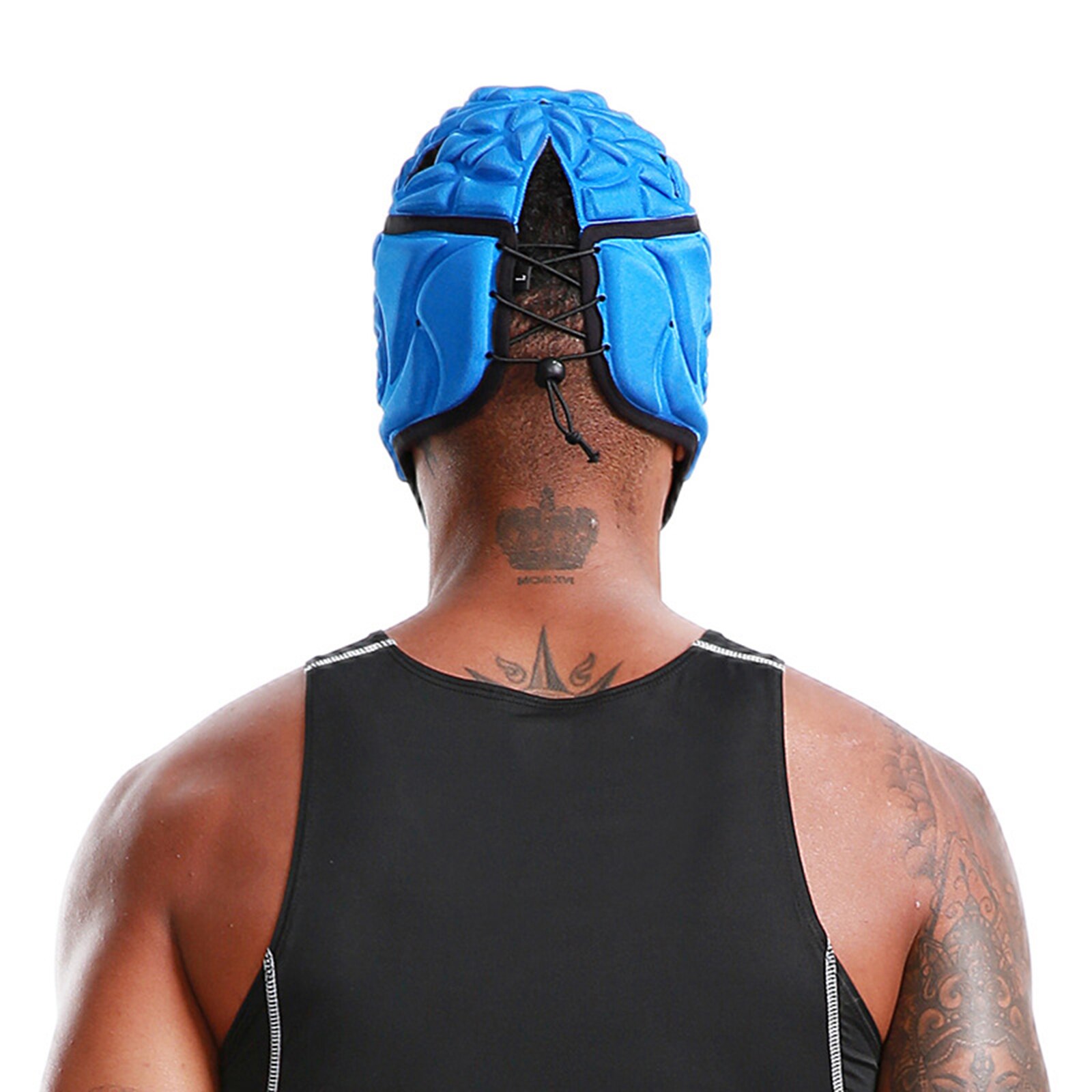 Adult Rugby Football Hockey Black/Blue Protective Cap Unisex Anti-Collision Protective Headgear Cap With Vent