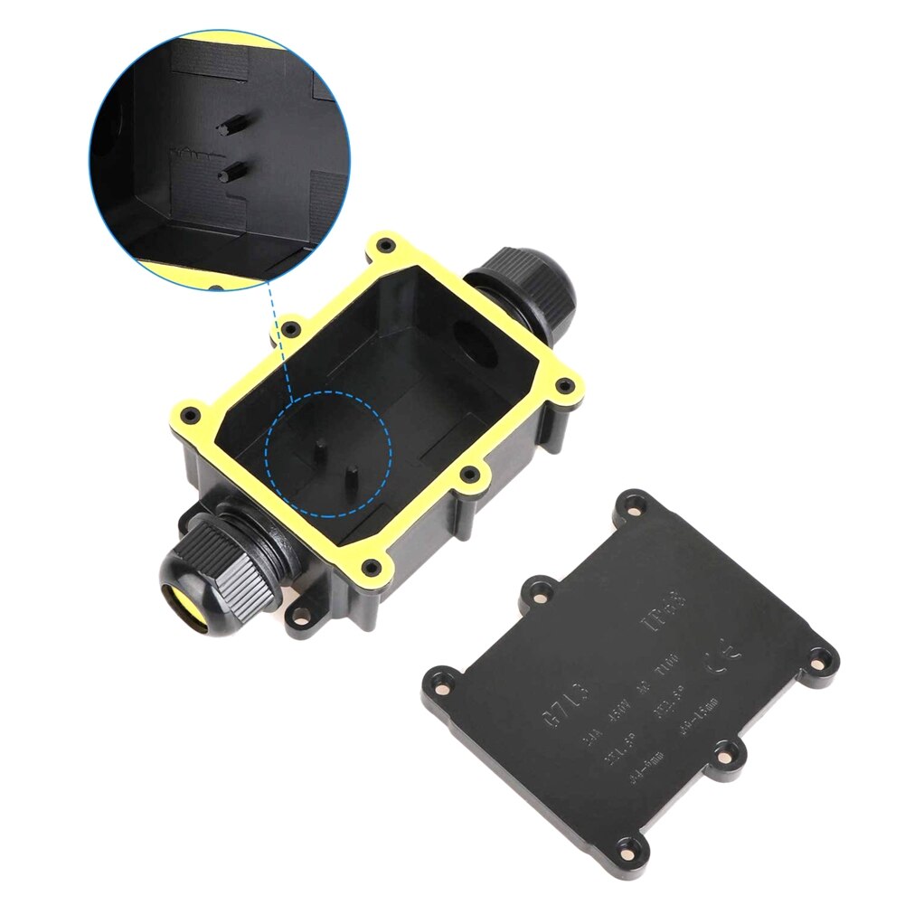 Waterproof Junction Box IP68 Waterproof Outdoor Multiple 2Ways Plastic Electrical Junction Box Case Cable Wire Connector Protect