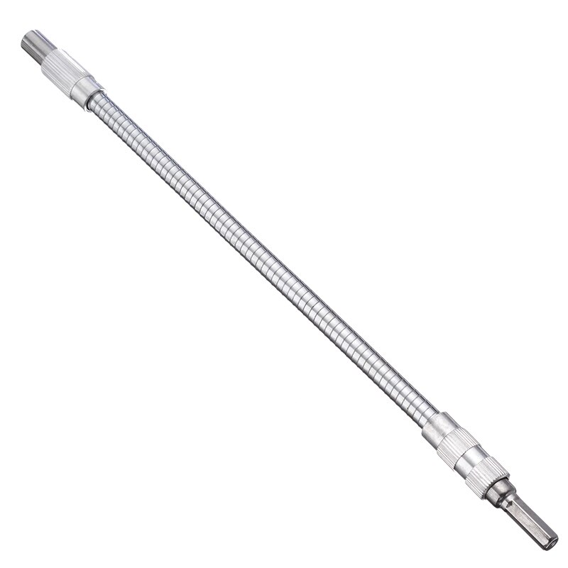 1/4 inch 30cm Hex Shank Flexible Hose Screwdriver Flex Extension Bar Holder Socket Screw Driver Tools Silver