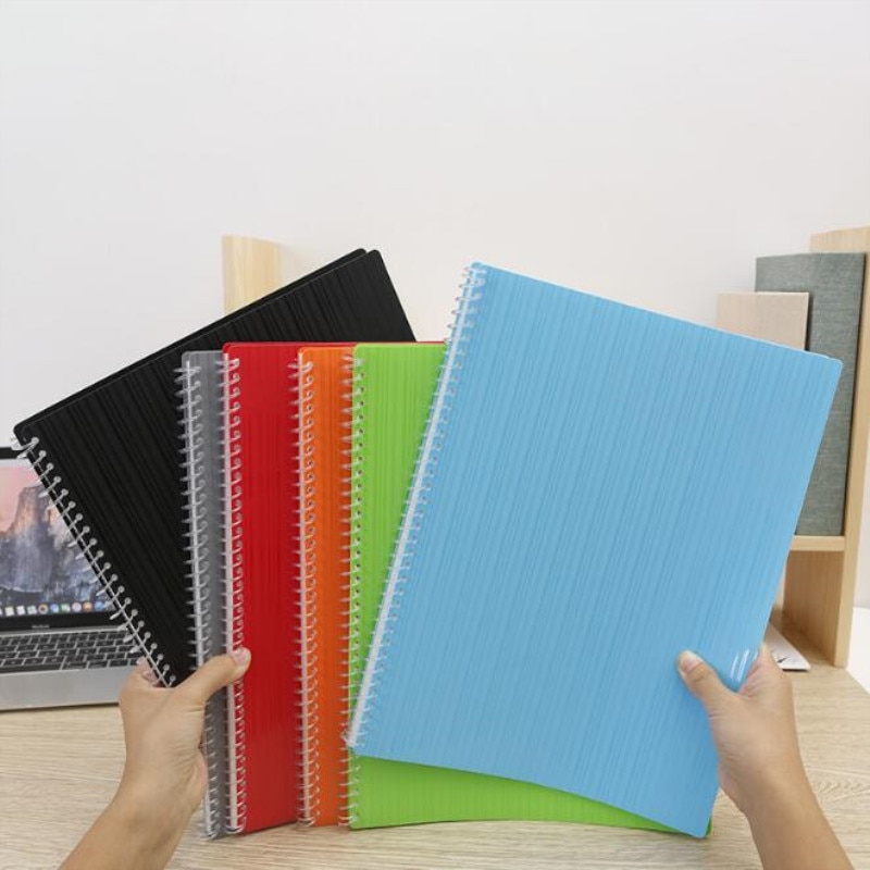 1PC A4 20/40 Pages Coil Booklet Folder 36-Holetransparent Loose-Leaf Bag Office Student Information Plastic Folder
