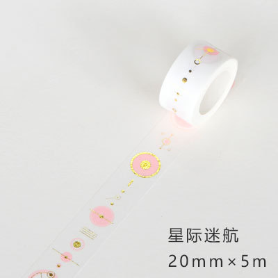 Golden Pink Foil Paper Japanese Masking Washi Tape Decorative Adhesive Tape Decora Diy Scrapbooking Sticker Label Stationery: 5