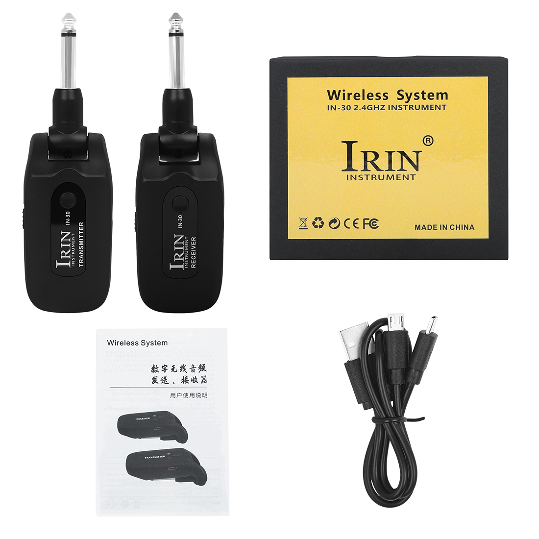 IRIN 2.4GHz Wireless Guitar System Transmitter Receiver Digital Electric Guitar Wireless System For Guitar Bass Amplifier