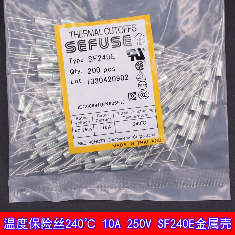 200pcs/lot Temperature fuse 240 degrees 10A 250V SF240E 240 SEFUSE