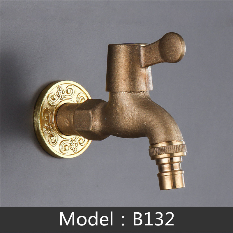 Rubinetto da giardino singolo in ottone antico rubinetto da giardino esterno montaggio a parete lavabo rubinetto lavatrice rubinetti Mocio raccordo per irrigazione: B132