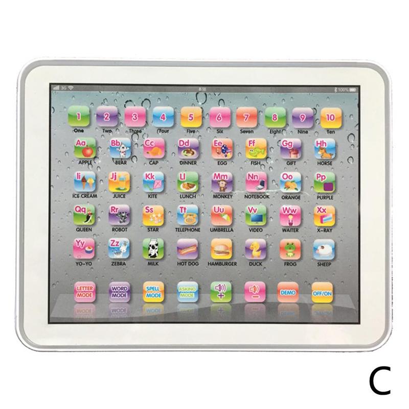 Girls Baby for Kid Electronic Touch Tablet Computer Children Tablet Pad Educational Learning Toys for Boys: white